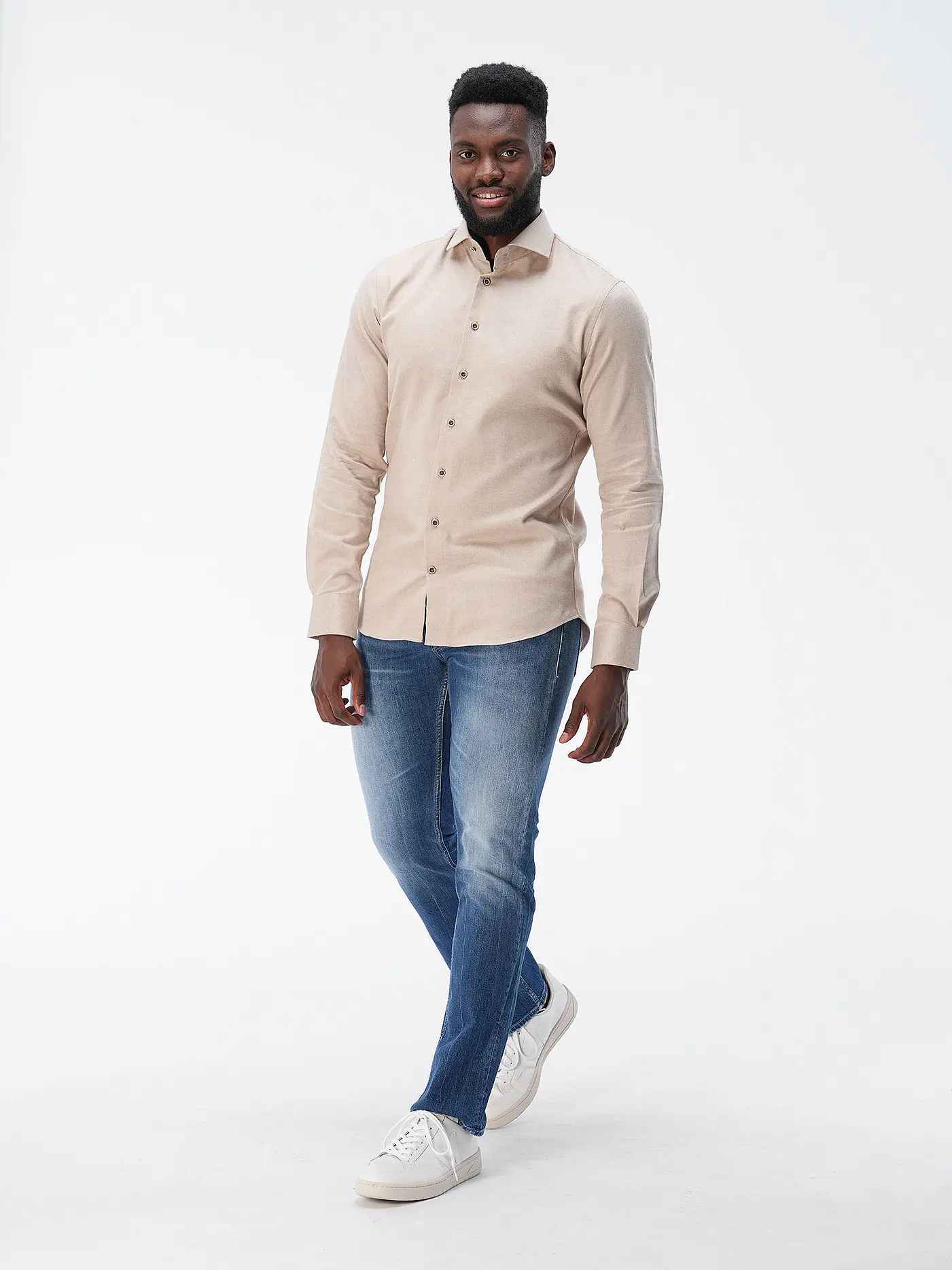 PROFUOMO | Flanellhemd Slim Fit | beige